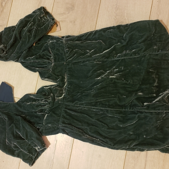 Crushed velvet seeming light teal green Dress - Picture 3 of 3